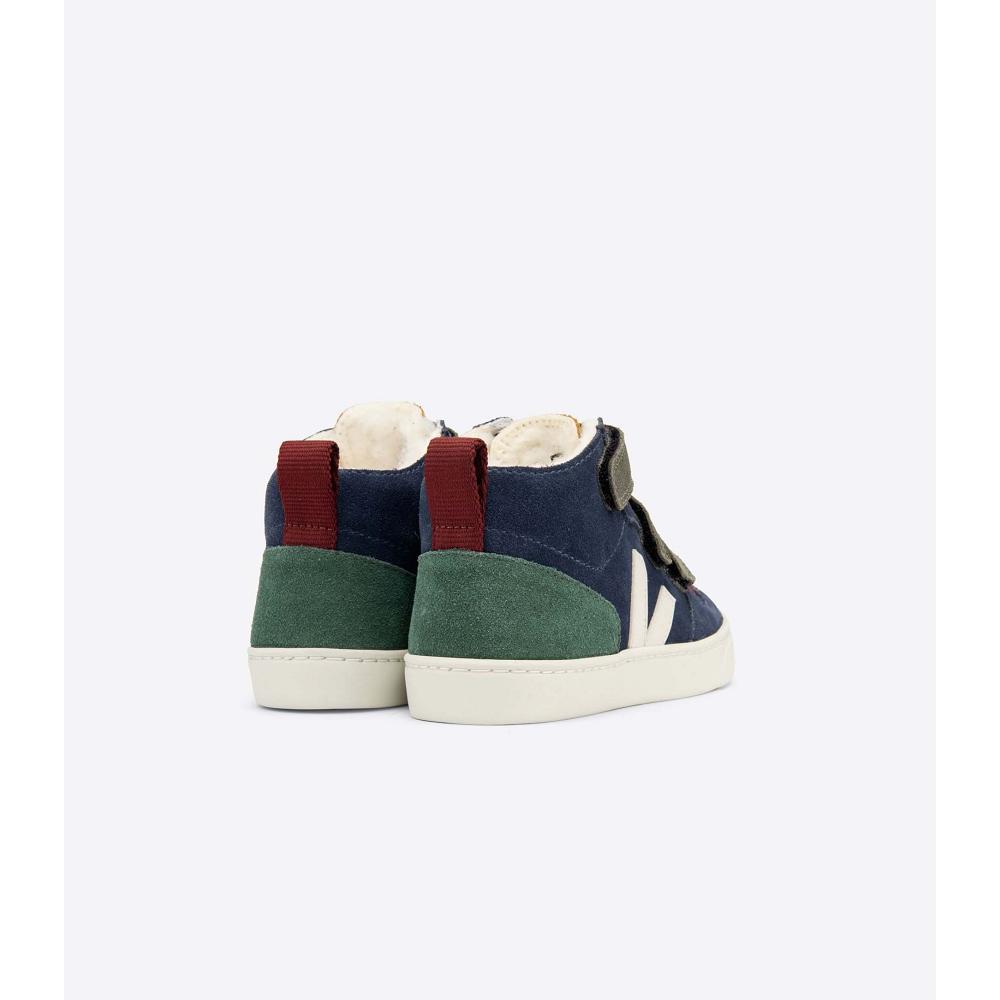 Veja V-10 MID FURED SUEDE Schoenen Kinderen Blauw | NL 760UZG